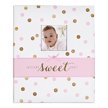 Carter&#39;s&reg; Sweet Sparkle &quot;Welcome Sweet Baby&quot; Loose Leaf Memory Book in Pink. View a larger version of this product image.