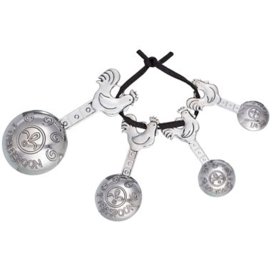 Decoratve Zinc Rooster Measuring Spoons Set (Set of 4). View a larger version of this product image.