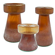 Bee &amp; Willow Glass Pillar/Taper Candle Holder in Amber