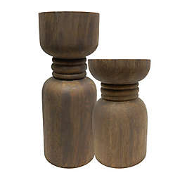 Bee & Willow™ Rubberwood Pillar Candle Holders