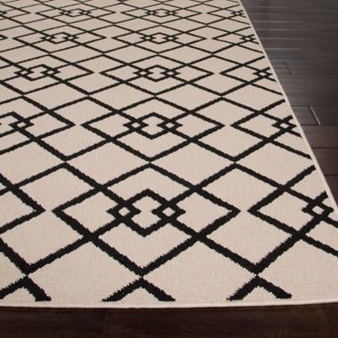 Jaipur Zhane 7-Foot 11-Inch X 10-Foot Indoor/Outdoor Rug in Ivory/Black ...