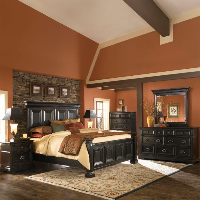 Pulaski Brookfield Queen 5-Piece Bed Set in Black | Bed ...