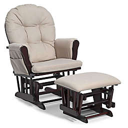 Storkcraft™ Hoop Glider and Ottoman Set in White/Taupe Swirl