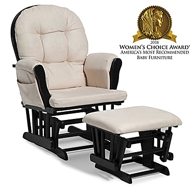 Storkcraft&trade; Hoop Glider and Ottoman Set in Black/Beige. View a larger version of this product image.