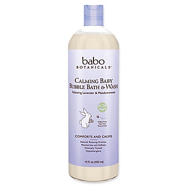 Babo Botanicals&reg; 15 fl. oz. 3-in-1 Bubble Bath, Shampoo and Body Wash in Lavender Meadowsweet. View a larger version of this product image.
