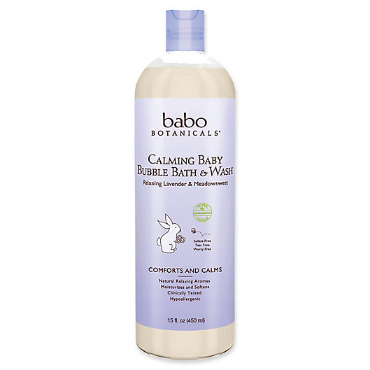 Alternate image 1 for Babo Botanicals® 15 fl. oz. 3-in-1 Bubble Bath, Shampoo and Body Wash in Lavender Meadowsweet