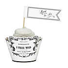 Alternate image 0 for Lillian Rose&trade; &quot;Love is in the Air&quot; Cupcake Picks in Black/White (Set of 12)