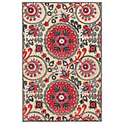 Weave &amp; Wander Azize Plush Chenille 2&#39;2 x 4&#39; Accent Rug in Cream/Mars Red