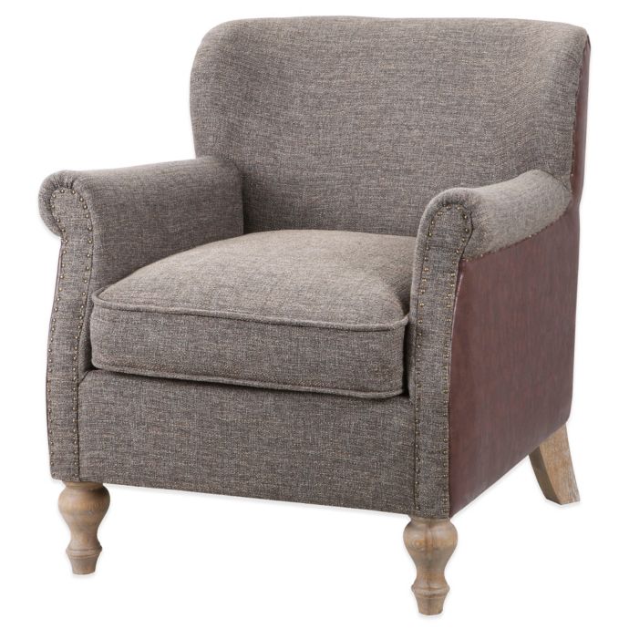 Madison Park Turned Leg Club Chair In Grey Chocolate Bed Bath