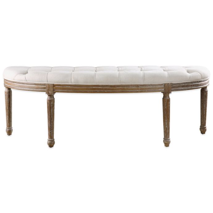 Uttermost Leg T Tufted White Bench