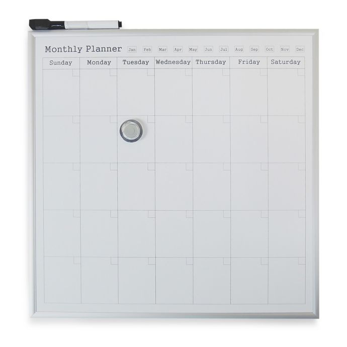 Monthly Calendar Dry Erase Board in White Bed Bath and Beyond Canada