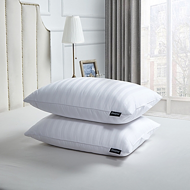 Beautyrest&reg; Damask Stripe Feather Down Bed Pillows (Set of 2). View a larger version of this product image.