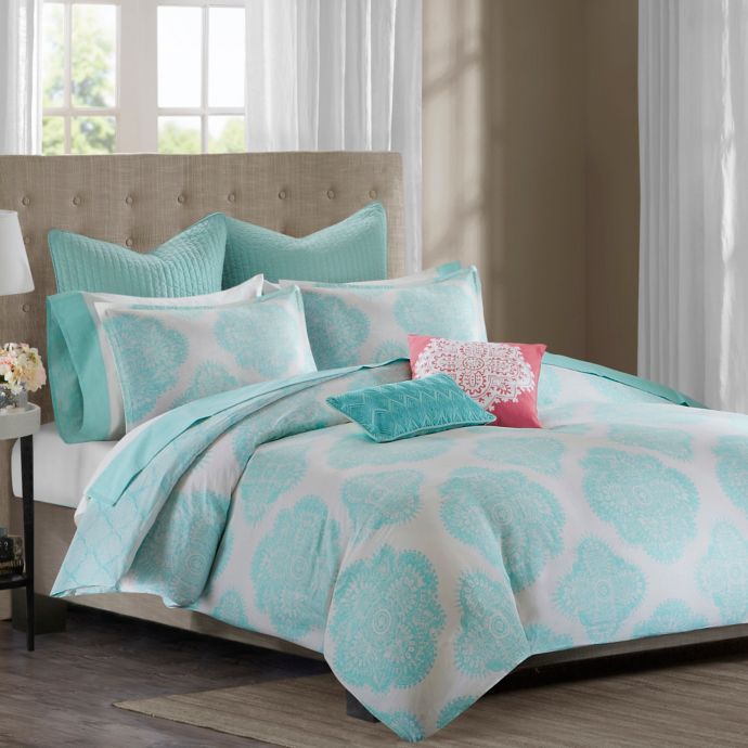 Echo Design Bindi Duvet Cover In Aqua Bed Bath Beyond