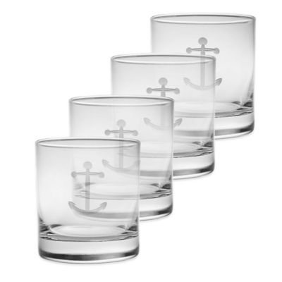 Rolf Glass Anchor Double Old Fashioned Glasses (Set of 4)