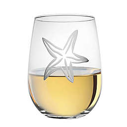 Rolf Glass Starfish Stemless Wine Glasses (Set of 4)