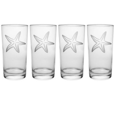 Rolf Glass Starfish Highball Glasses (Set of 4) | Bed Bath & Beyond