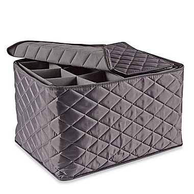 .ORG Quilted 3-Layer Stemware Saver in Grey. View a larger version of this product image.