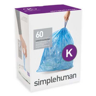 simplehuman&reg; Code K 60-Pack 35-45-Liter Custom-Fit Recycling Liners in Blue