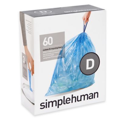 5 Gal 50 Count Blue NEW Simple Human Trash Bags Liner Code D 20L 