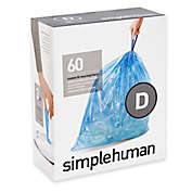 simplehuman&reg; Code D 60-Pack 20-Liter Custom-Fit Recycling Liners in Blue