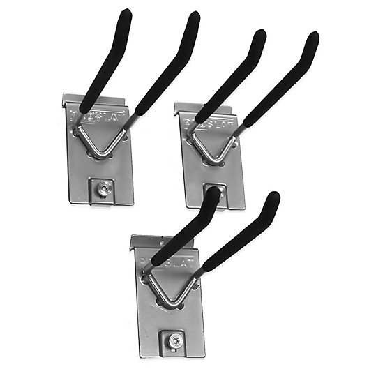 Alternate image 1 for Proslat 3-Pack 8-Inch Double Locking Hook in Silver