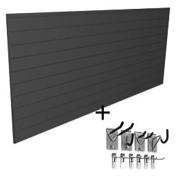 Proslat Mini Bundle 8-Foot x 4-Foot & 10-Piece Mini Hook Kit in Black