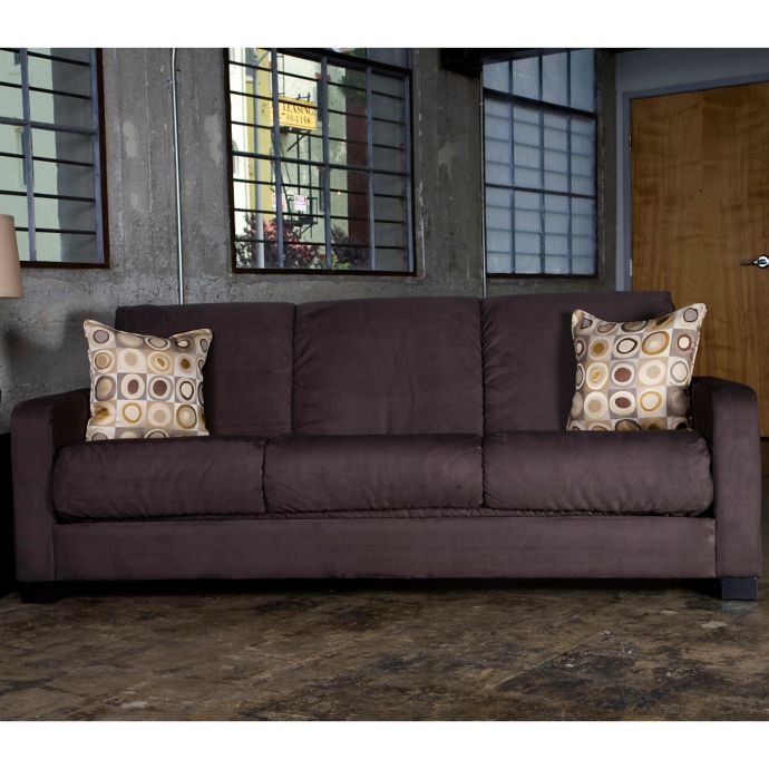 Handy Living Raisin Convert A Couch In Mocha Microfiber With