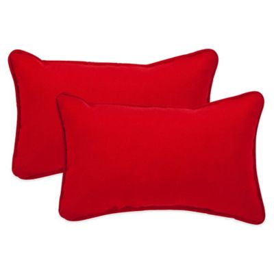 Pompeii Red Oblong Throw Pillow (Set of 