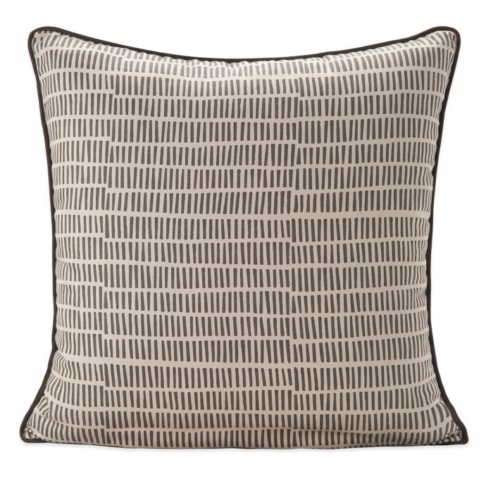 Spun By Welspun Block Handcrafted Throw Pillow In Brown Cream