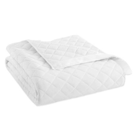 Micro Flannel® Quilted Satin-Trimmed Blanket | Bed Bath & Beyond