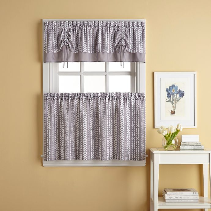 Bloom Tie Up Window Curtain Valance In Grey Bed Bath Beyond