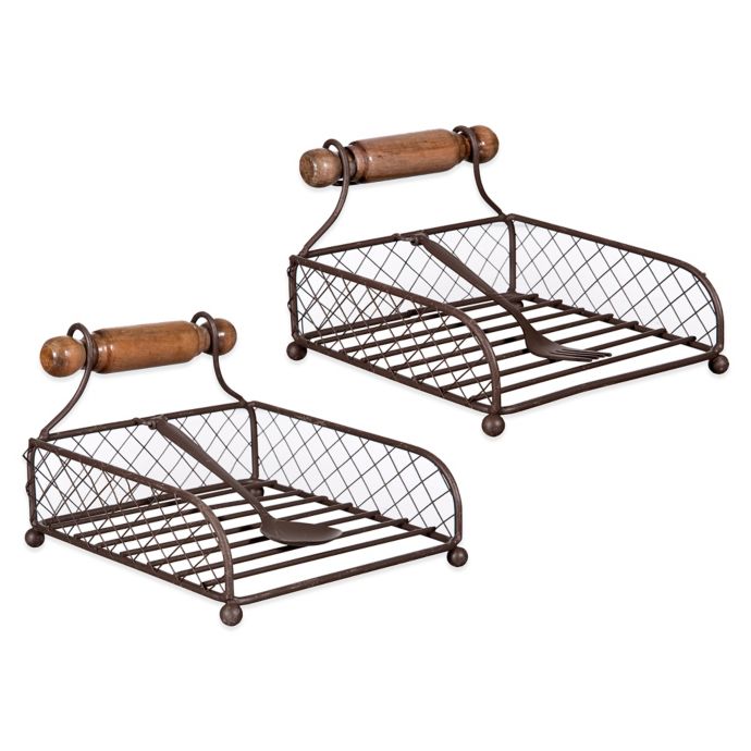 Home Essentials & Beyond Wire Utensil Napkin Holder (Set of 2) | Bed