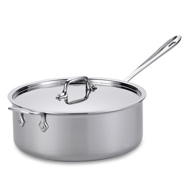All-Clad D3 Nonstick 6 qt. Stainless Steel Covered Deep Saute Pan with