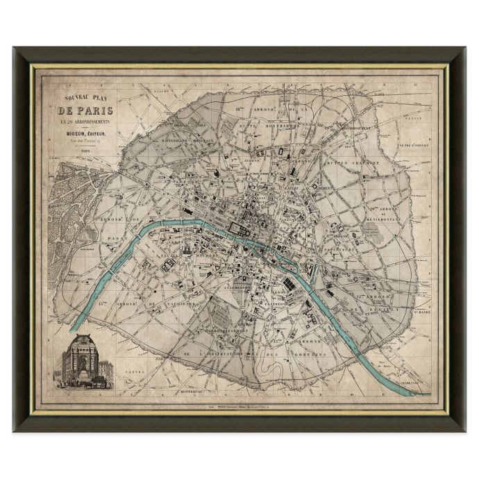 Framed Map of Paris, France Wall Décor | Bed Bath & Beyond