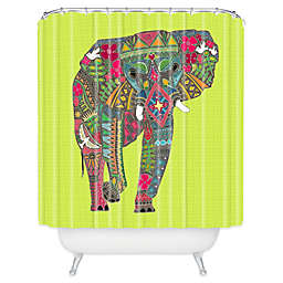 Deny Designs Painted Elephant Shower Curtain in Chartreuse