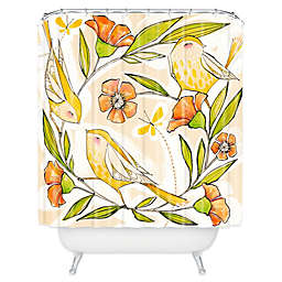 Deny Designs Cori Dantini Happy Family Single Shower Curtain in Yellow