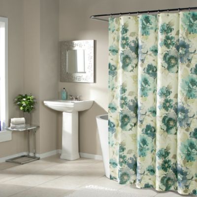 Watermark Floral Shower Curtain in Blue | Bed Bath & Beyond