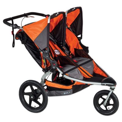 orange double stroller