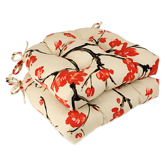 Alternate image 1 for Flowering Branch Reversible Chair Pads (Set of 2)