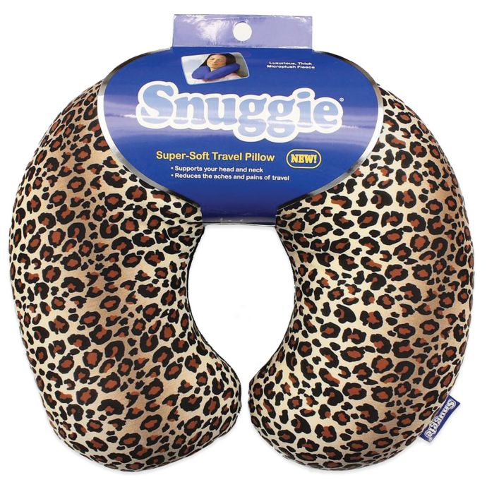 Snuggie Micro Bead Travel Neck Pillow In Cheetah Print Bed Bath