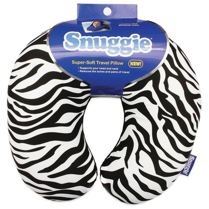 Snuggie Micro Bead Travel Neck Pillow In Zebra Print Bed Bath