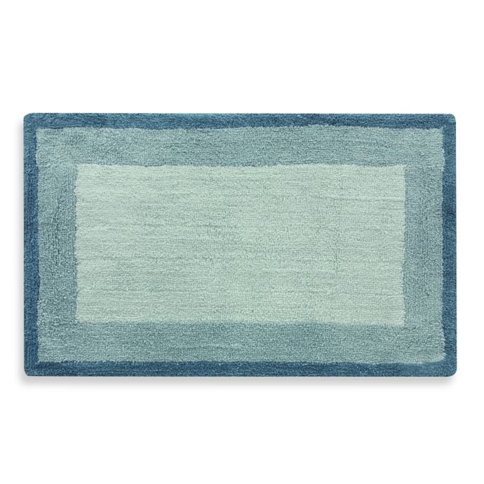 1Foot 9Inch x 2Foot 10Inch Double Frame Bath Rug in Blue Bed Bath