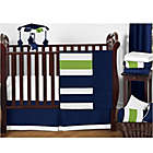 Alternate image 5 for Sweet Jojo Designs Navy and Lime Stripe Crib Bedding Collection