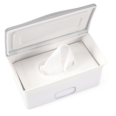 Ubbi&reg; Wipes Dispenser in White/Grey. View a larger version of this product image.