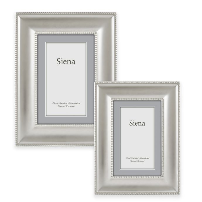 Siena Silver Plated Double Beaded Wide Border Picture Frame Bed