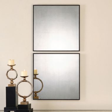 Uttermost Matty 23-1/2-Inch Antiqued Square Mirrors (Set of 2