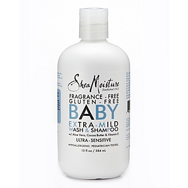 SheaMoisture&reg; Raw Shea Fragrance-Free Gluten-Free Baby Extra-Mild Wash and Shampoo. View a larger version of this product image.
