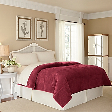 Vellux&reg; Plush Lux Full/Queen Blanket in Burgundy. View a larger version of this product image.