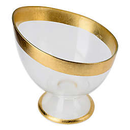 Classic Touch Footed Glass Candy Dish with Gold Border