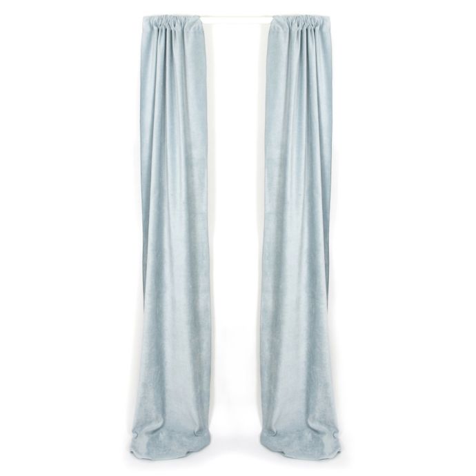 Glenna Jean Central Park 90 Inch Velvet Window Panels In Blue